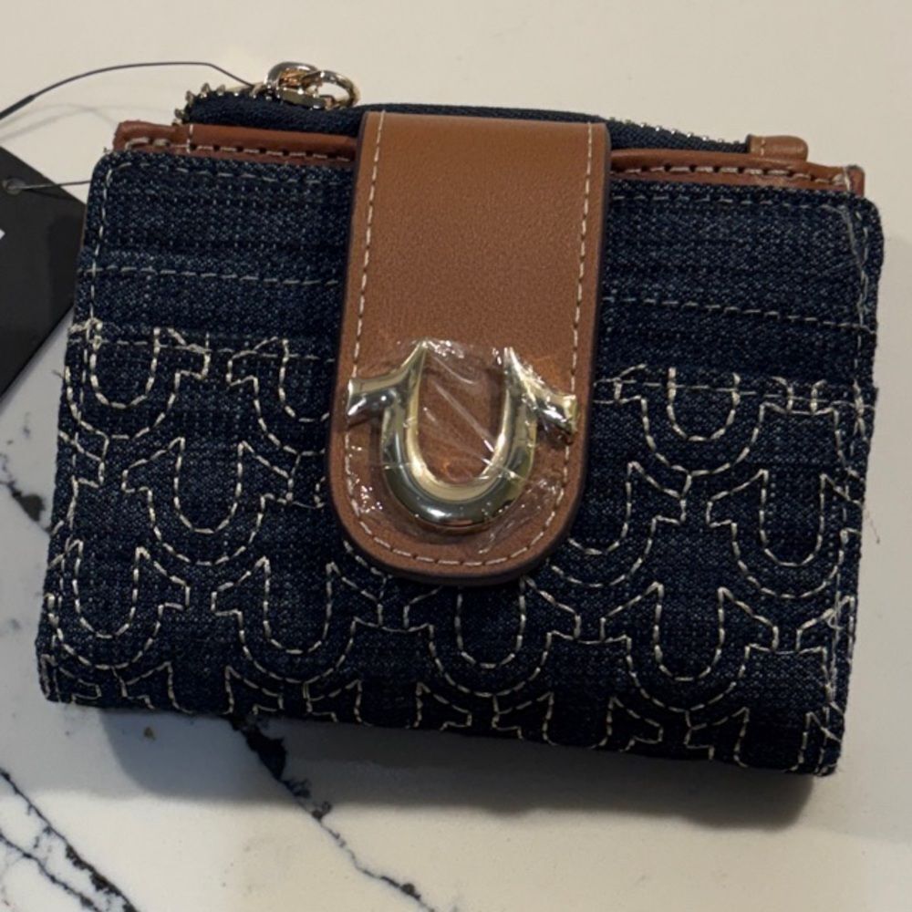 True Religion Women's Blue and Brown Denim Wallet